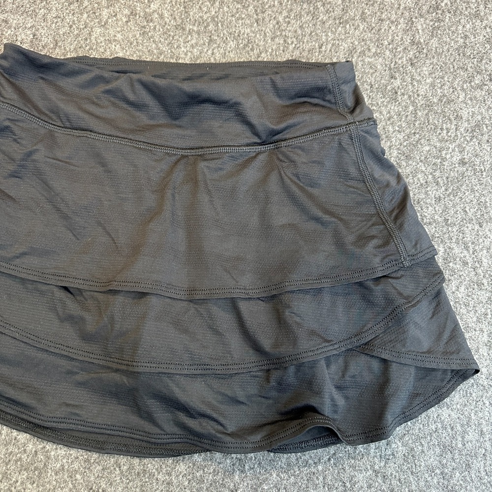Athleta Black Swing Skort Tiered Ruffle Active Skirt Shorts Girls Size Large 12 - Picture 4 of 13